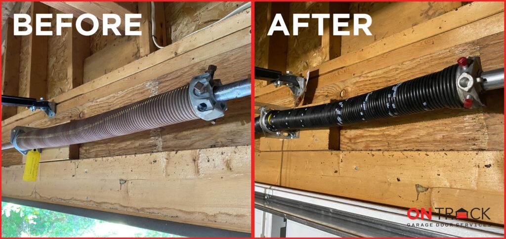 Garage Door Spring Repair Before and After