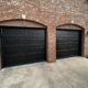 Double black garage doors